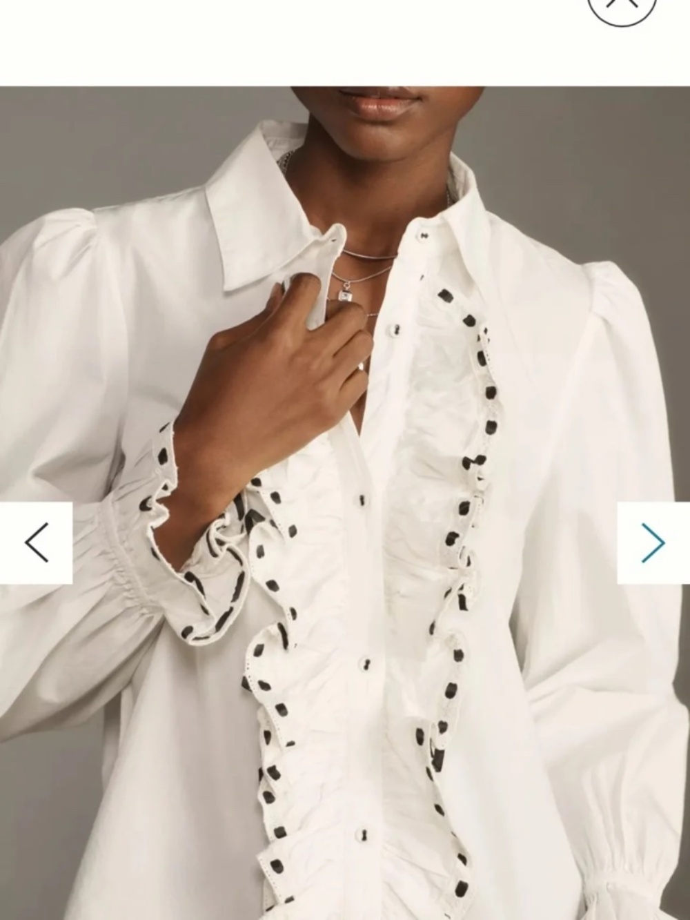Anthropologie Ruffle Button Front Top